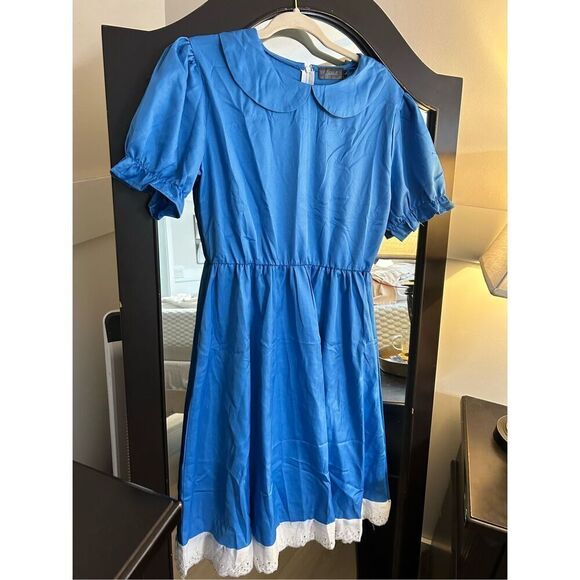 NEW Spadehill Blue White Princess Costume Dress Only L NO APRON - Picture 1 of 7